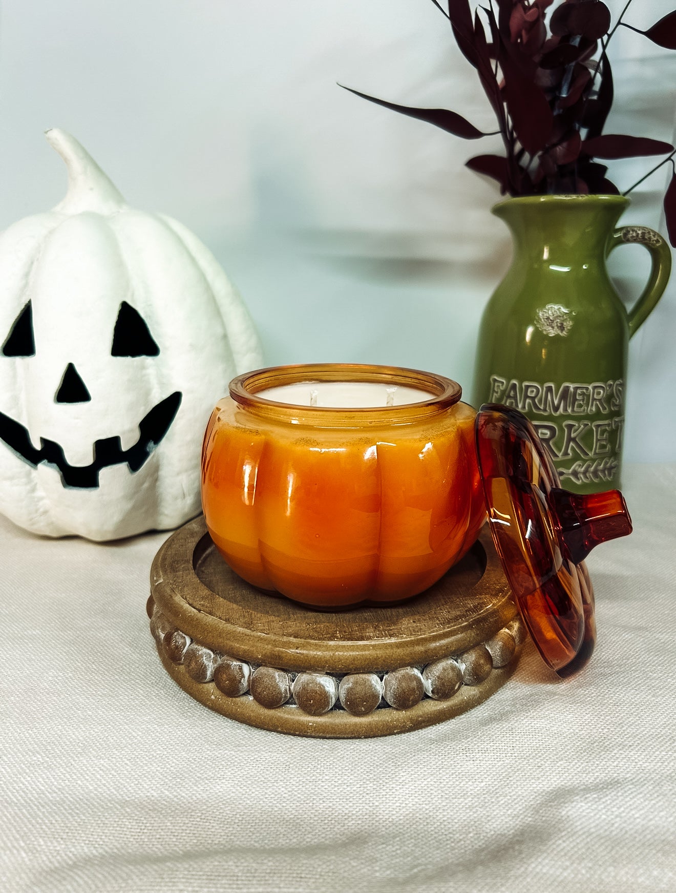 Orange Pumpkin Jar Soy Candle 2-Wick