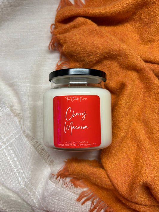 20oz Cherry Macaron Soy Candle
