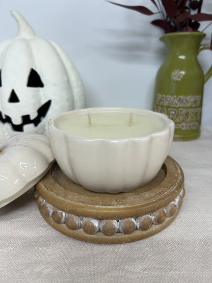 2-Wick Heirloom Pumpkin Soy Candle | White
