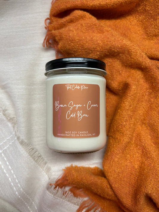 16oz Brown Sugar + Cream Cold Brew Soy Candle