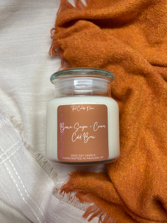 20oz Brown Sugar + Cream Cold Brew Soy Candle