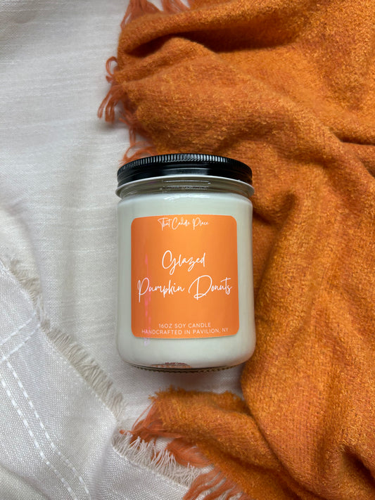 16oz Glazed Pumpkin Donuts Soy Candle