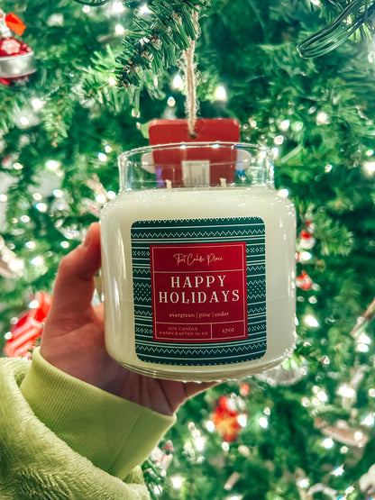 2-Wick Happy Holidays Soy Candle
