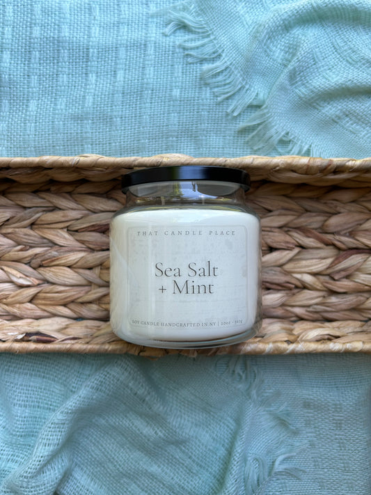 20oz Sea Salt + Mint Soy Candle