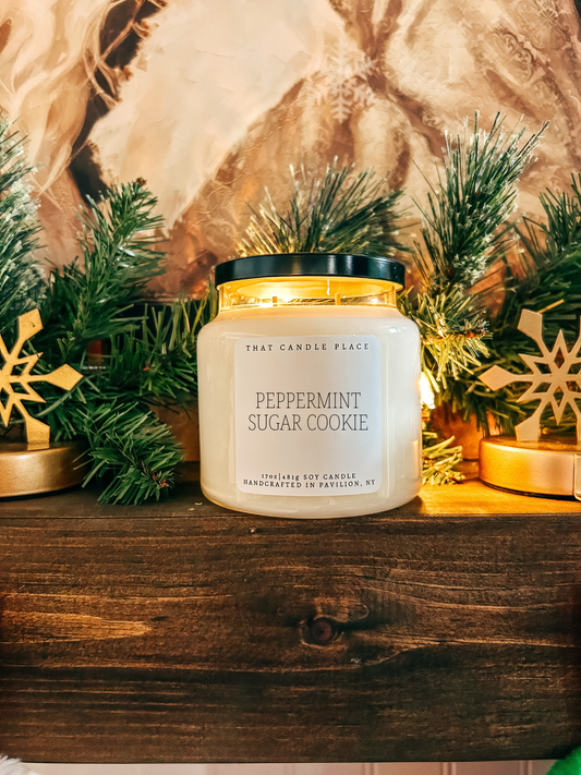 2-Wick Peppermint Sugar Cookie Soy Candle