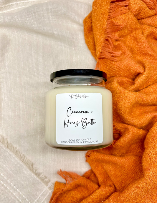 20oz Cinnamon + Honey Butter Soy Candle *PRE-ORDER*