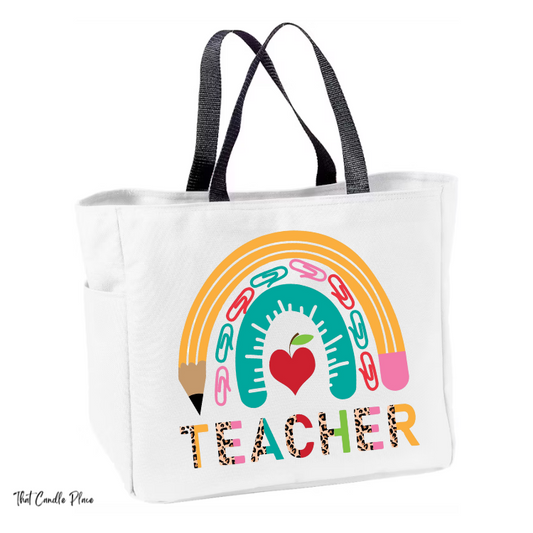 Teacher Rainbow Essentials Tote
